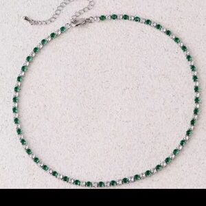 Swarovski Green and Silver Necklace